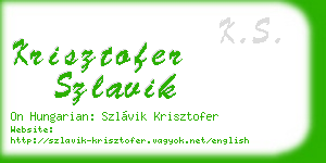 krisztofer szlavik business card